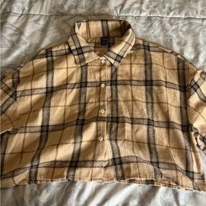 SHEIN Men's Casual Plaid Shirt in Beige and Black